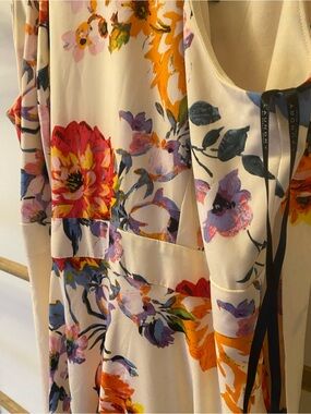 Floral Cream Maxi Dress with Multicolor Blooms